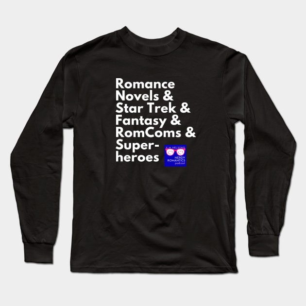 NRP Topic White Letters nerdy logo Long Sleeve T-Shirt by Nerdy Romantics Fan Shop